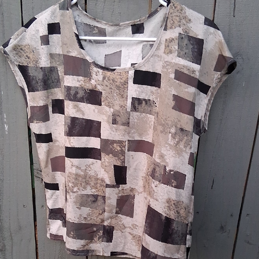 Chic Abstract Women's Short Sleeve Top